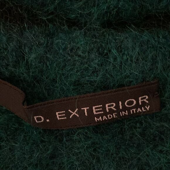 D. Exterior Made In Italy Open Cardigan Sweater in Green. Wool/Mohair. Size S. - Picture 5 of 7